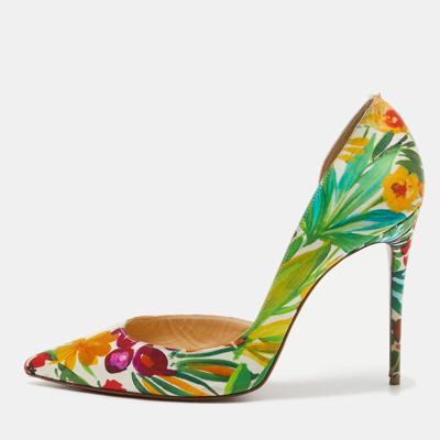 Pre-owned Christian Louboutin Multicolor Satin Iriza D'orsay Pumps Size 40