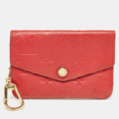 Pre-owned Louis Vuitton Cherry Empreinte Leather Key Pouch In Red