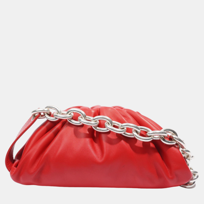Pre-owned Bottega Veneta Womens The Mini Pouch Belt Bag Red Leather