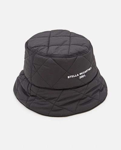 Stella Mccartney Quilted Eco Nylon Bucket Hat In Black
