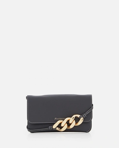 Jw Anderson J.w. Anderson Nappa Leather Telephone Pouch In Black