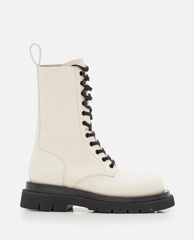 Bottega Veneta Lug Leather Boots In White