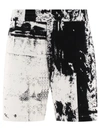 Alexander Mcqueen Fold Print Sweat Shorts In White