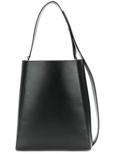 Calvin Klein 205w39nyc Buck Stripe Leather Bucket Bag In Black