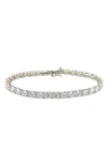 Suzy Levian 15cttw Cubic Zirconia Sterling Silver 7 Inch Crossing Tennis Bracelet In White