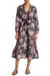 MILLE ASTRID FLORAL LONG SLEEVE COTTON DRESS