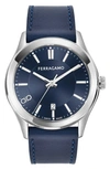 Ferragamo Classic Leather Watch Man Wrist Watch Silver Size Onesize Stainless Steel In Stainless Steel