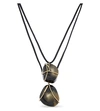 SPORTMAX Two Stone Pendant Leather Necklace