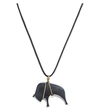 SPORTMAX Charging Bull Pendant Leather Necklace