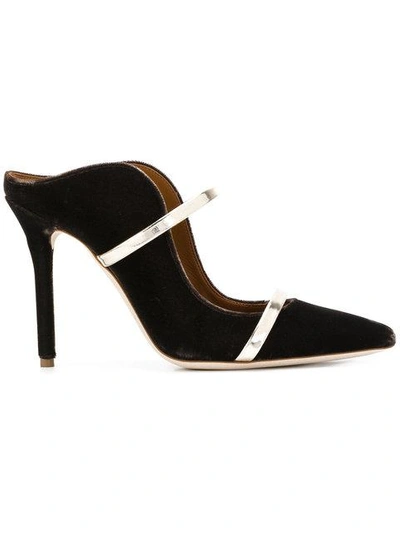 Malone Souliers Maureen 100mm Velvet Pumps In Black