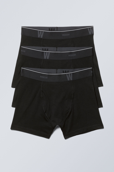 Weekday 3-pack Logo Boxer Briefs In Black