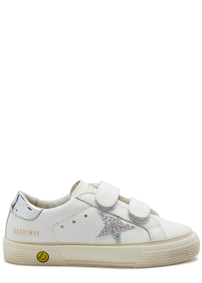 Golden Goose Kids May Leather Sneakers (it28-it34) In White
