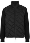MONCLER MONCLER QUILTED SHELL AND RIBBED-KNIT CARDIGAN