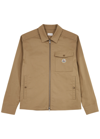 Moncler Cotton Gabardine Shirt Jacket In Beige