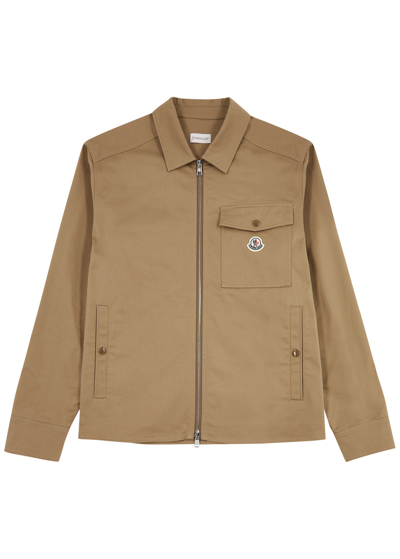Moncler Stretch-cotton Overshirt In Beige