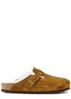 Birkenstock Boston Shearling Slippers In Tan