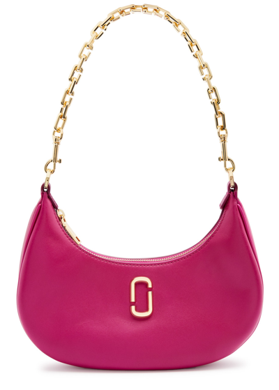 Marc Jacobs The Curve Small Leather Shoulder Bag In Dark Pink