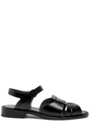 Hereu Ancora Cut-out Leather Sandals In Black