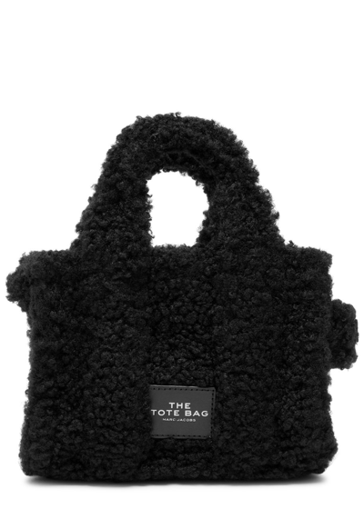 Marc Jacobs The Teddy Mini Faux Shearling Tote In Black