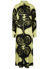 Nanushka Spiral Spray-print Silk Shirtdress In Green