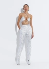 Lapointe Crinkle Metallic Slim Trouser In 10