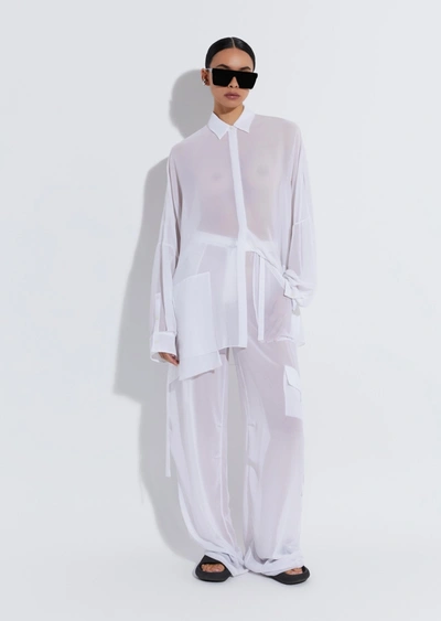 Lapointe Georgette Oversized Shirt In L