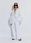 Lapointe Matte Crepe Feather Embroidery Relaxed Blazer
