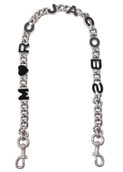 Marc Jacobs The Heart Charm Chain Shoulder Strap In Silver