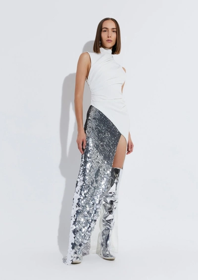 Lapointe Matte Crepe Sleeveless Sequin Maxi Dress In 4