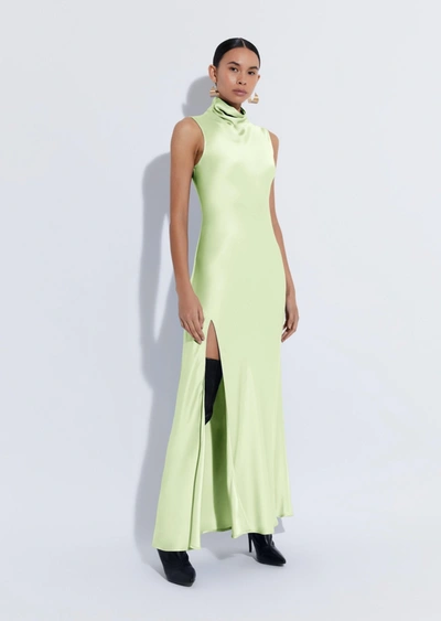 Lapointe Satin Drape Neck Sleeveless Dress In 12