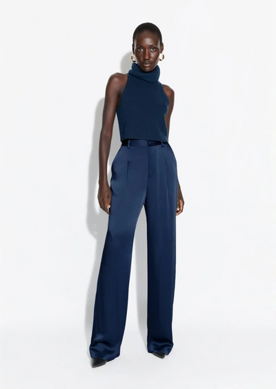 Lapointe Satin Relaxed Pleated Pant In 14