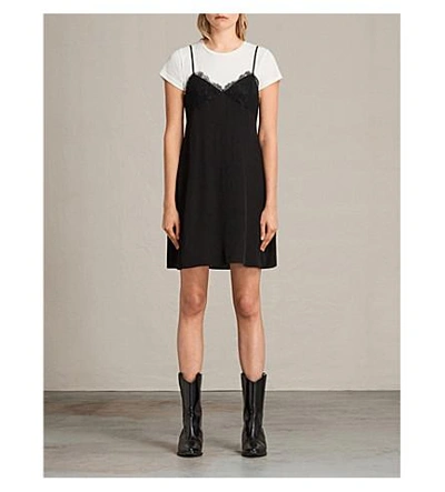 Allsaints Ives Layered-look Dress In Black