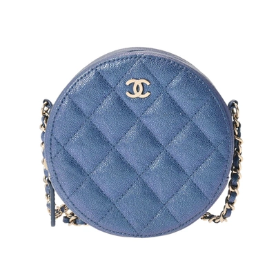 Pre-owned Chanel Ronde Blue Leather Shoulder Bag ()