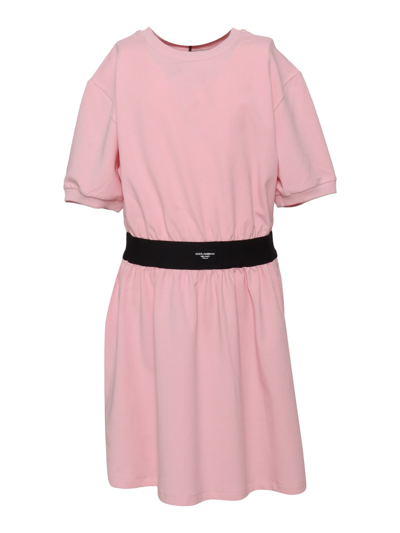 Dolce & Gabbana Junior D&g Short Sleeve Dress In Pink