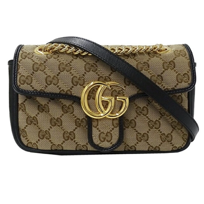 Gucci Gg Marmont Beige Canvas Shoulder Bag ()