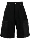 Alexander Mcqueen Organic Cotton Bermuda Shorts With Nylon Inserts In Black