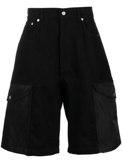 Alexander Mcqueen Hybrid Denim Shorts In Black