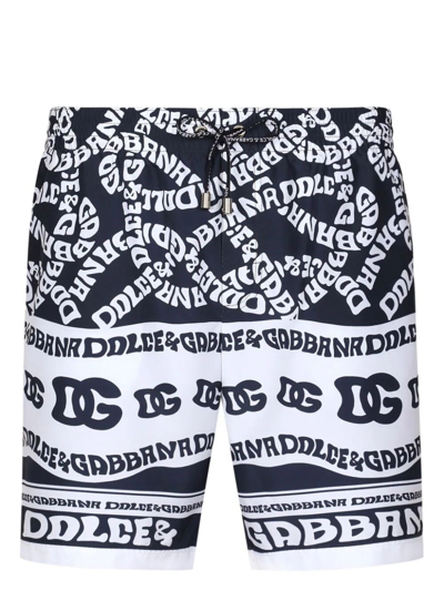 DOLCE & GABBANA SWIM TRUNKS WITH MARINA PRINT