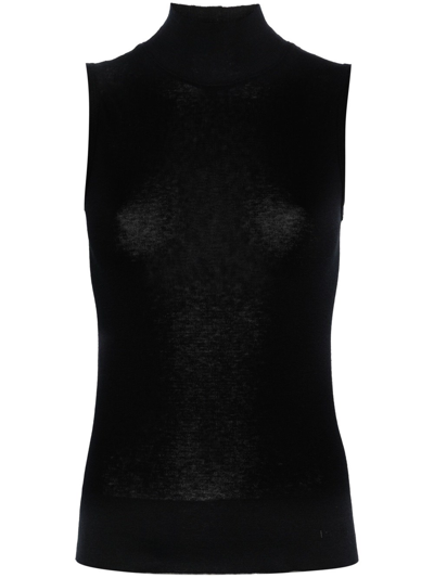 Lemaire Turtleneck Sleeveless Top In Black