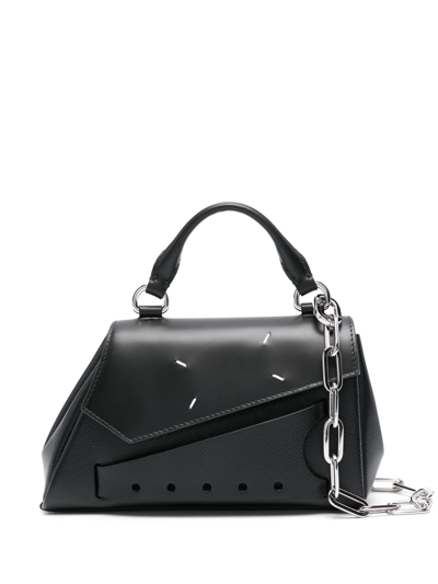 Maison Margiela Asymmetric Mini Snatched Bag In Black