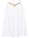 Moschino Heart-charm Ruched Midi Skirt In White