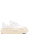 Mm6 Maison Margiela Numbers-motif Leather Sneakers In White