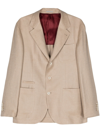Brunello Cucinelli Deconstructed Wool Blend Blazer In Nude & Neutrals