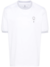 BRUNELLO CUCINELLI COTTON T-SHIRT WITH LOGO EMBROIDERY