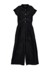 Shop Monnalisa Satin Jumpsuit In Black