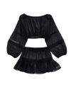 Monnalisa Muslin Beach Set In Black