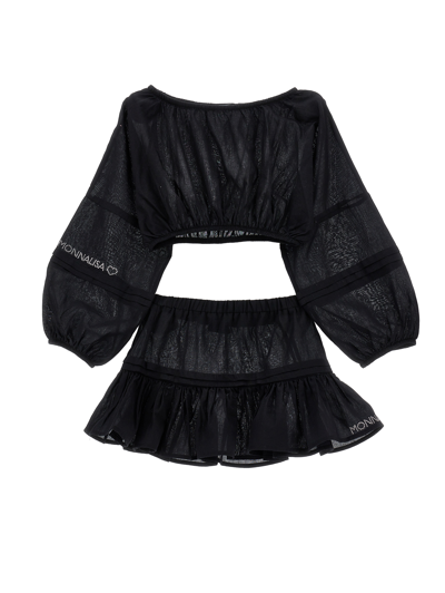 Monnalisa Kids'   Muslin Beach Set In Black