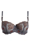 Chantelle Lingerie Champs-élysées Underwire Demi Bra In Slate Grey Multico-pv