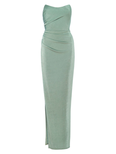 Katie May Women's Sway Strapless Knit Gown In Sea Moss