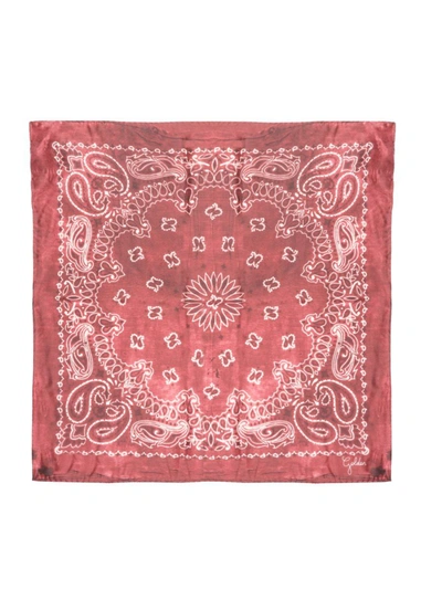 Golden Goose Scarf With Plaisley Pattern In Red